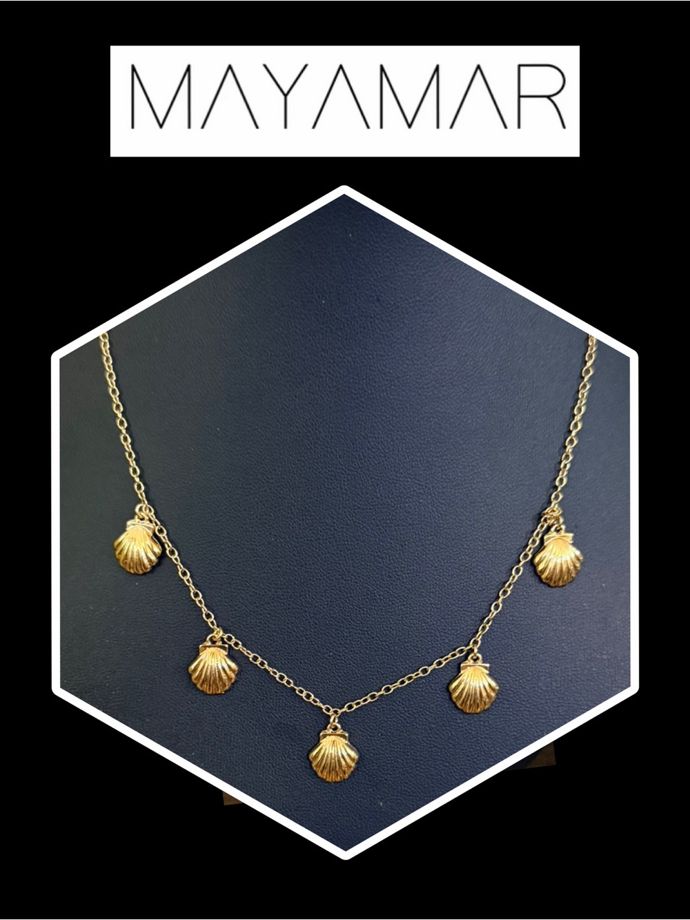 MAYAMAR Gold Shell Charm Necklace